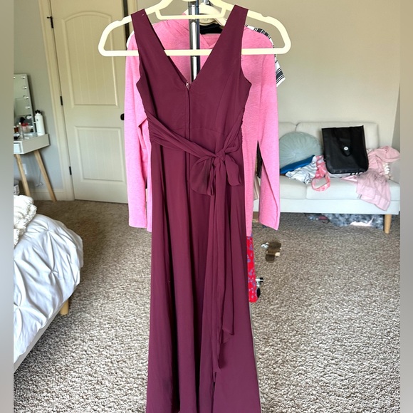 David’s Bridal Chiffon Surplice Tank Junior Bridesmaid Dress - Picture 5 of 7